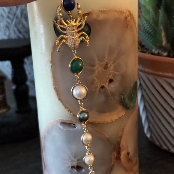 Songle drop earring with gemstones and crystals - Picture 10 of 10